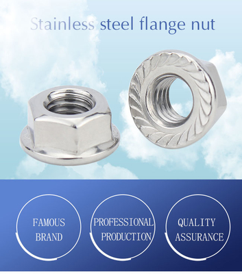 Din6923 Grade M4-M16 Stainless Steel Bolt Hexagon Flange Nuts