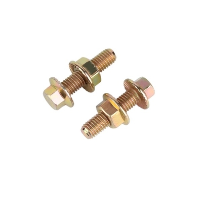 Full Thread Metric DIN6921 Hex Flange Bolt Grade 10.9 Color Galvanized Steel with Zinc and Plain Finish
