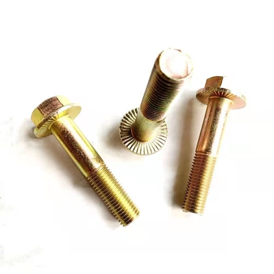 Full Thread Metric DIN6921 Hex Flange Bolt Grade 10.9 Color Galvanized Steel with Zinc and Plain Finish