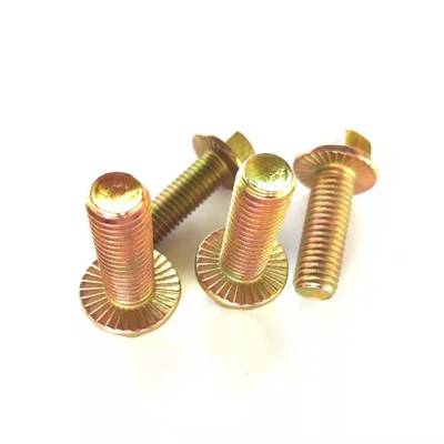 Full Thread Metric DIN6921 Hex Flange Bolt Grade 10.9 Color Galvanized Steel with Zinc and Plain Finish