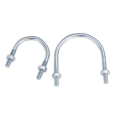 Made in China Blue and White Galvanized U-bolt High Quality and Low-priced U-shaped Bolt Customizable U-shaped Pipe Clamp