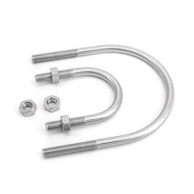 Made in China Blue and White Galvanized U-bolt High Quality and Low-priced U-shaped Bolt Customizable U-shaped Pipe Clamp