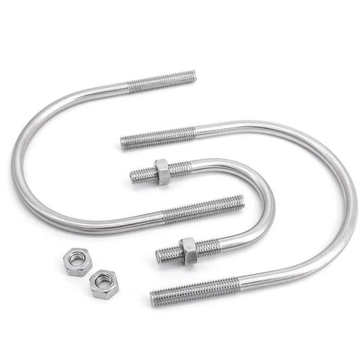 Made in China Blue and White Galvanized U-bolt High Quality and Low-priced U-shaped Bolt Customizable U-shaped Pipe Clamp