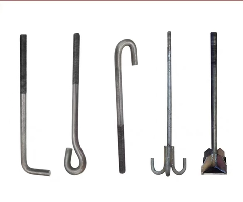 9-anchor Bolt M12 M14 M16 M24 M36 M42 M56 Galvanized Black Oxidation L-shaped Anchor Bolt