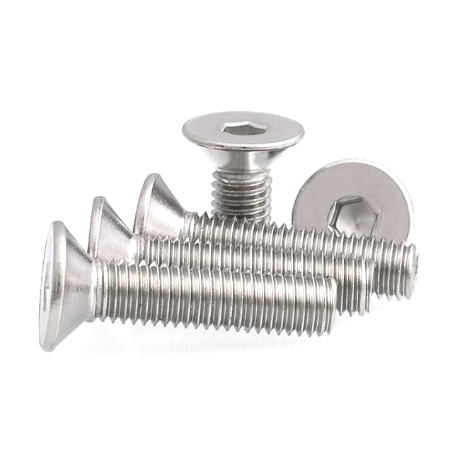 Din7991 Hexagon Socket Flat Head Screw SS304 Countersunk Head Hexagon Socket Screw A2a4 Hexagon Socket