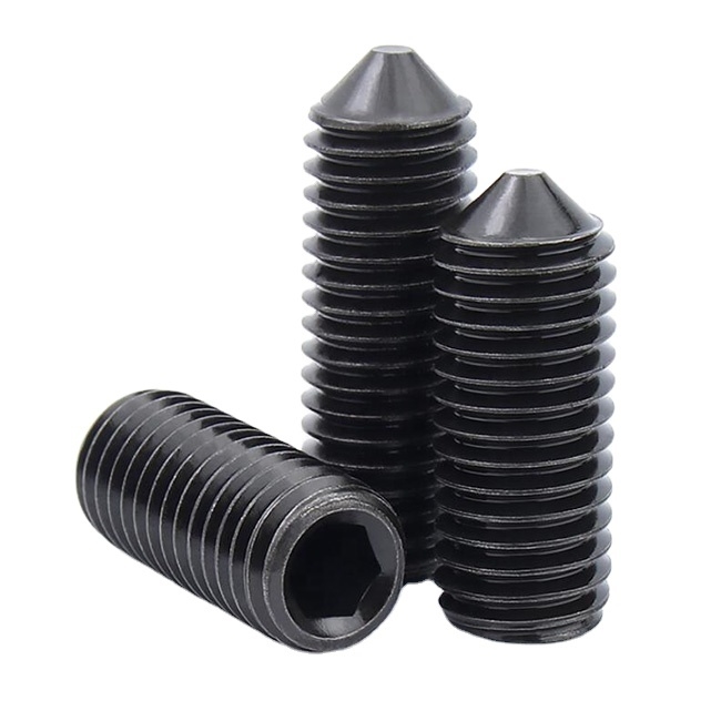 Grade4.8/8.8/10.9/12.9din913/din914/din915/din916 Black Oxidized Flat End Pointed Hex Socket Head Screws
